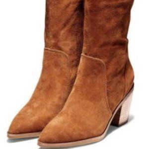 Cole Haan Women's Willa Boot 75mm Knee High, Tan Suede, 9.5
